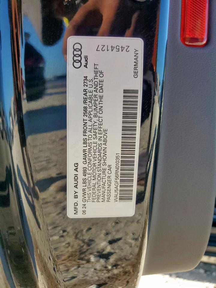 2024 Audi A5 Prestige 45 VIN: WAU5AGF56RN010351 Lot: 91709625
