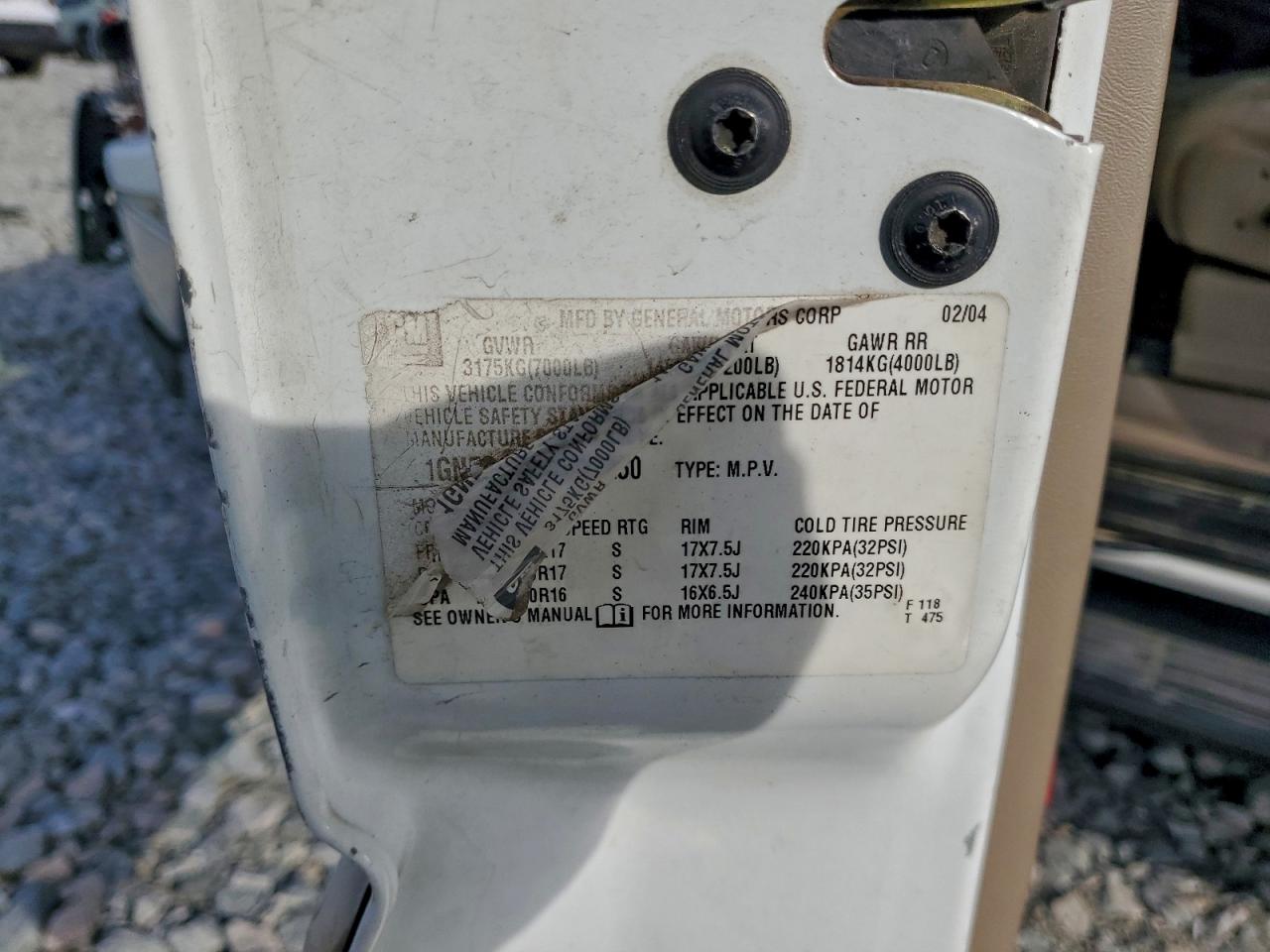 2004 Chevrolet Suburban C1500 VIN: 1GNEC16Z04J237250 Lot: 94164565