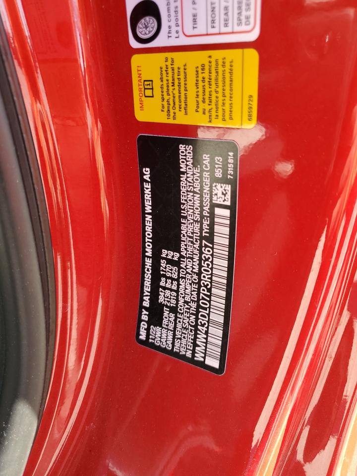 2023 Mini Cooper S VIN: WMW43DL07P3R05367 Lot: 93176495