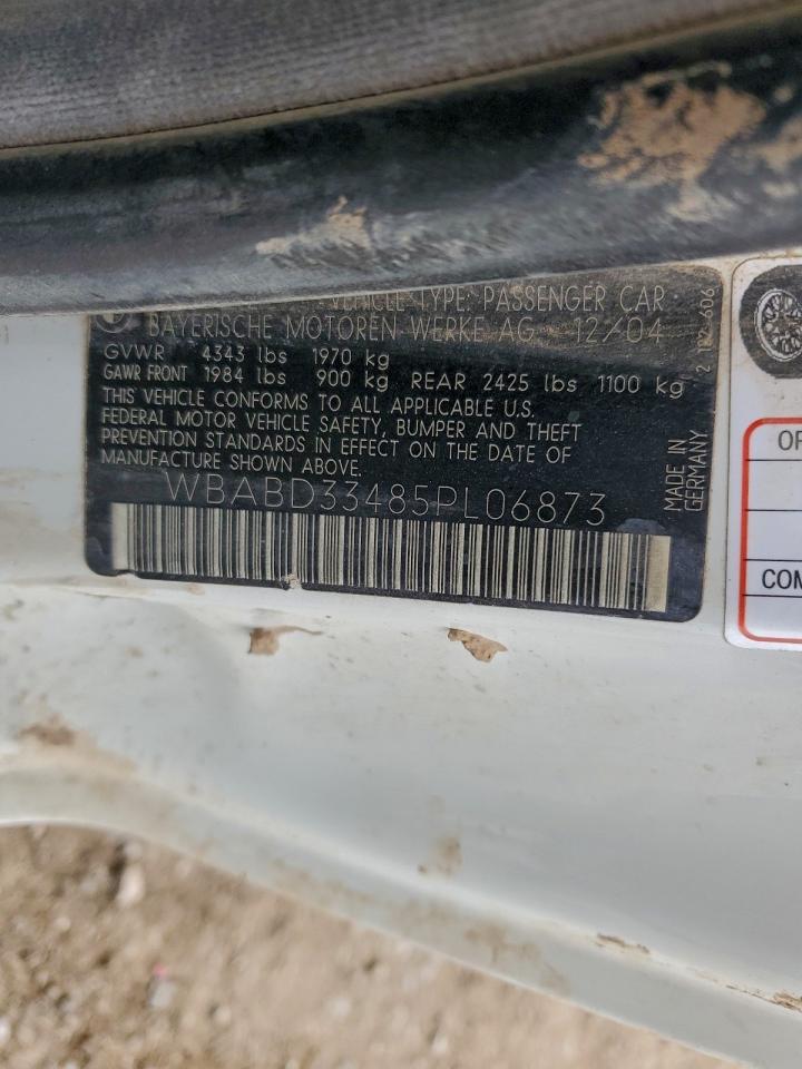 2005 BMW 325 Ci VIN: WBABD33485PL06873 Lot: 93919225