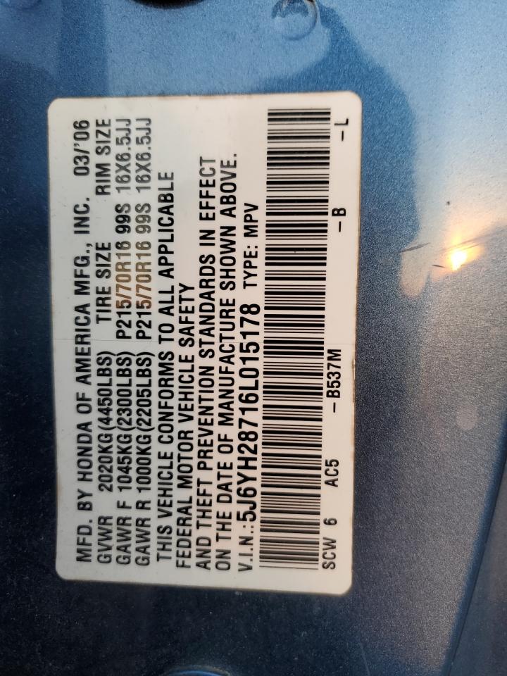 2006 Honda Element Ex VIN: 5J6YH28716L015178 Lot: 91366895