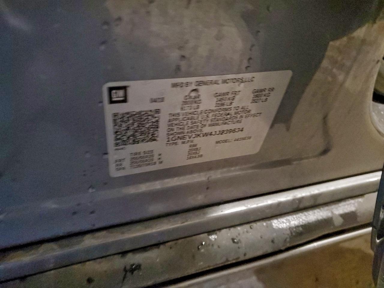 2018 Chevrolet Traverse Premier VIN: 1GNEVJKW4JJ239634 Lot: 93750205