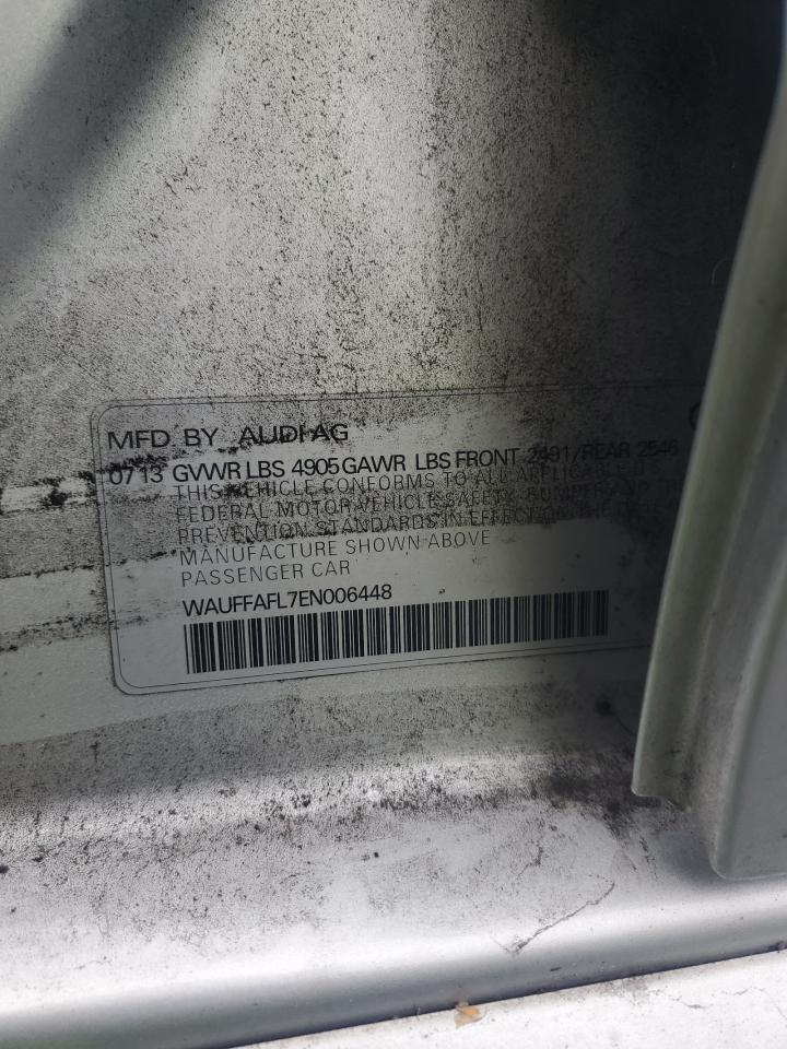 2014 Audi A4 Premium Plus VIN: WAUFFAFL7EN006448 Lot: 92842235