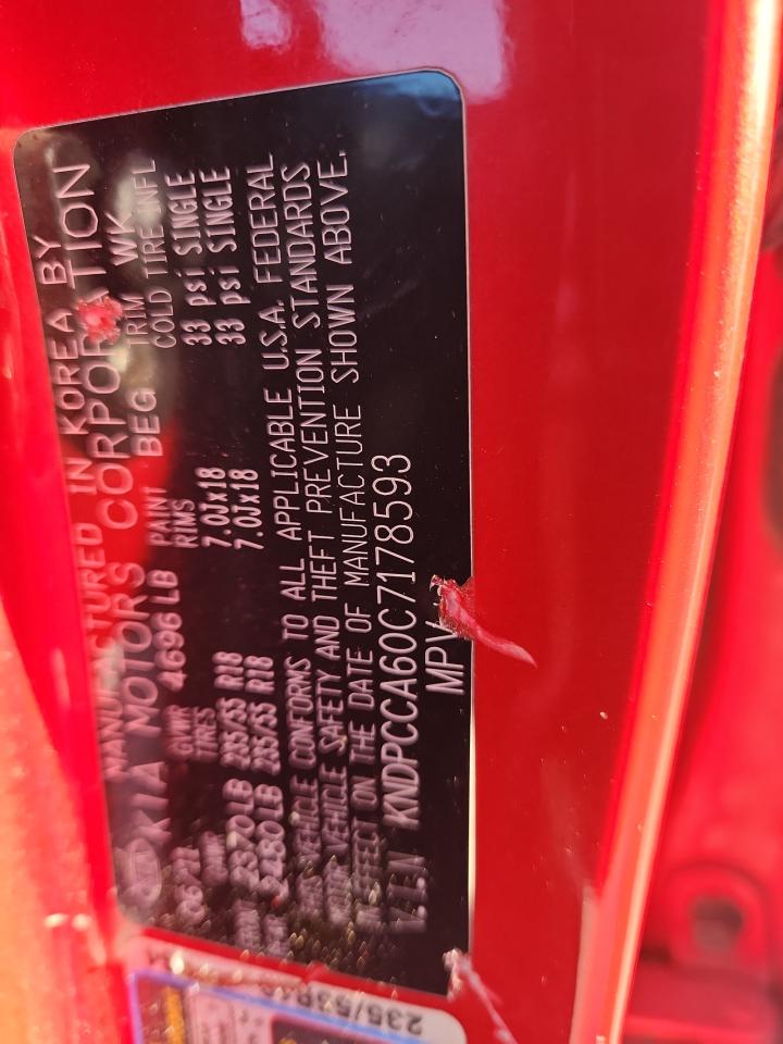 2012 Kia Sportage Sx VIN: KNDPCCA60C7178593 Lot: 91142635