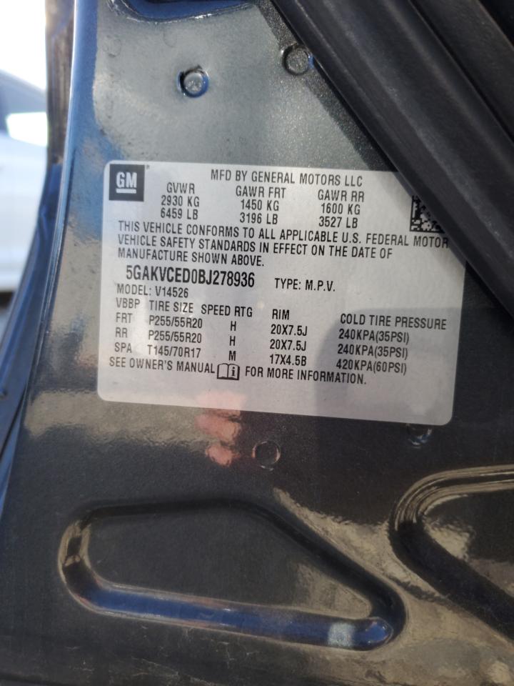 2011 Buick Enclave Cxl VIN: 5GAKVCED0BJ278936 Lot: 90745385