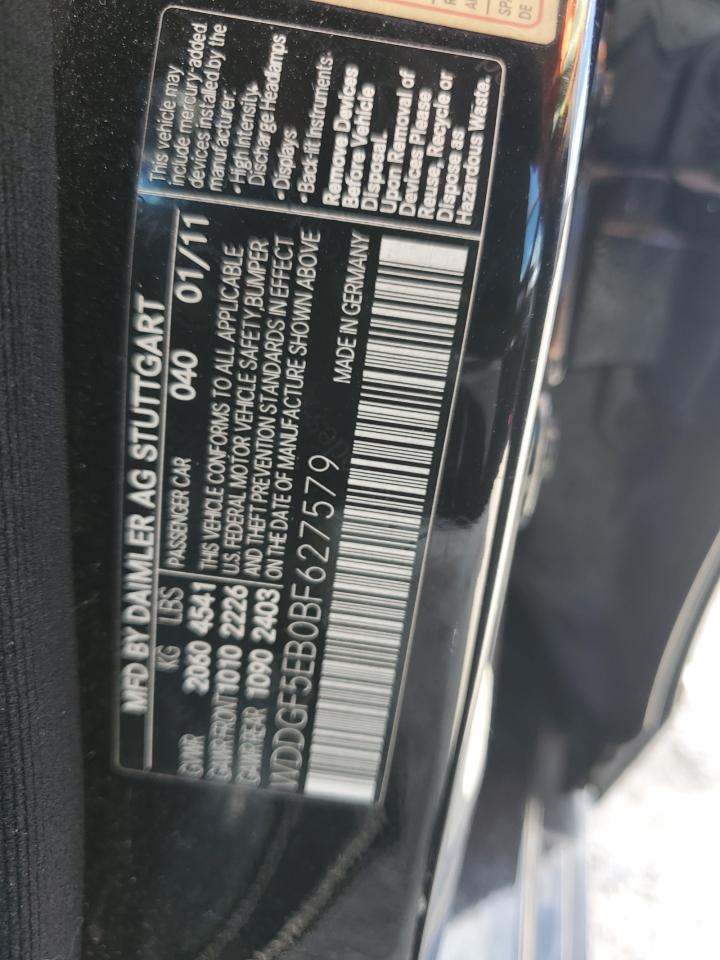 2011 Mercedes-Benz C 300 VIN: WDDGF5EB0BF627579 Lot: 93262095