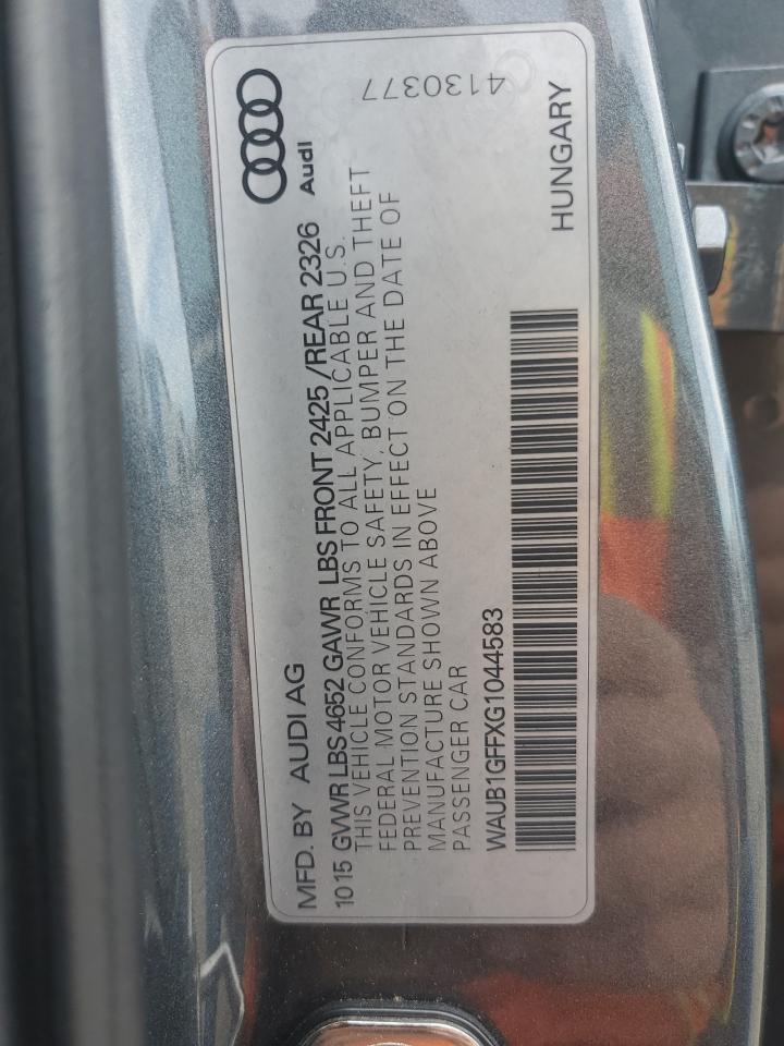 2016 Audi S3 Premium Plus VIN: WAUB1GFFXG1044583 Lot: 90096475