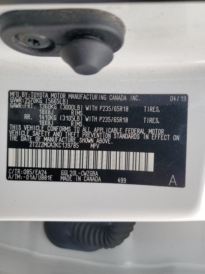 2019 Lexus Rx 350 Base VIN: 2T2ZZMCA2KC139785 Lot: 91942935