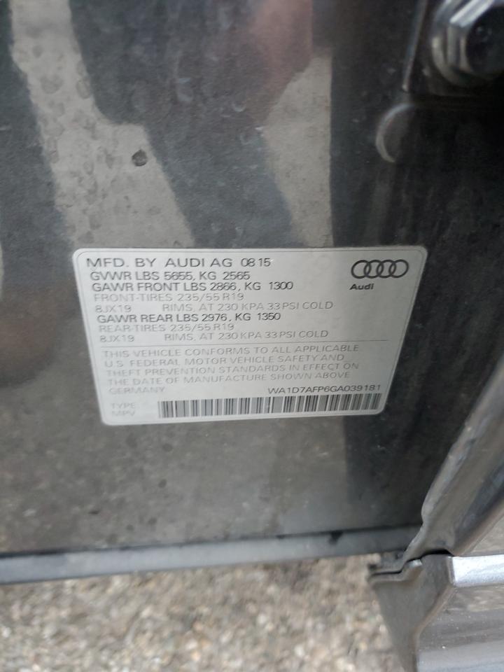 2016 Audi Q5 Premium Plus S-Line VIN: WA1D7AFP6GA039181 Lot: 93389395