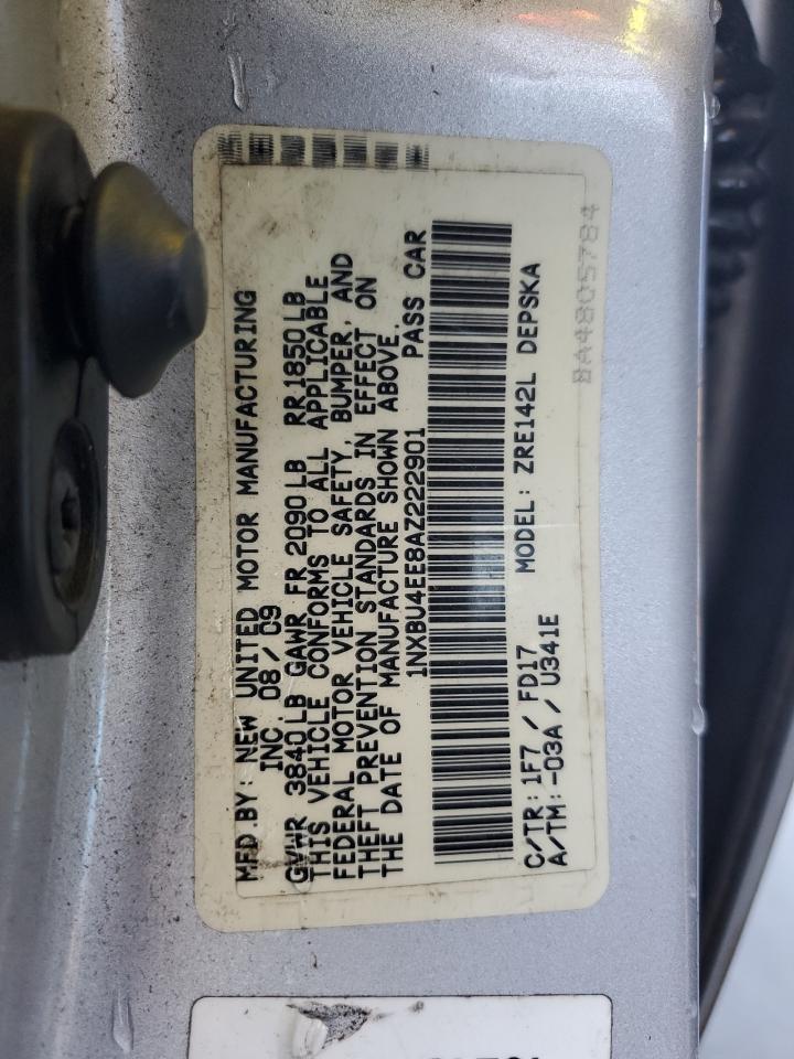 2010 Toyota Corolla Base VIN: 1NXBU4EE8AZ222901 Lot: 91844285