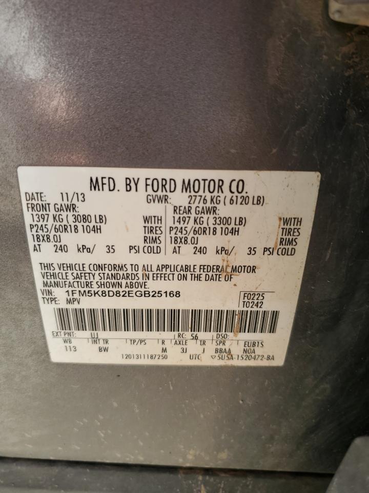 2014 Ford Explorer Xlt VIN: 1FM5K8D82EGB25168 Lot: 93476945