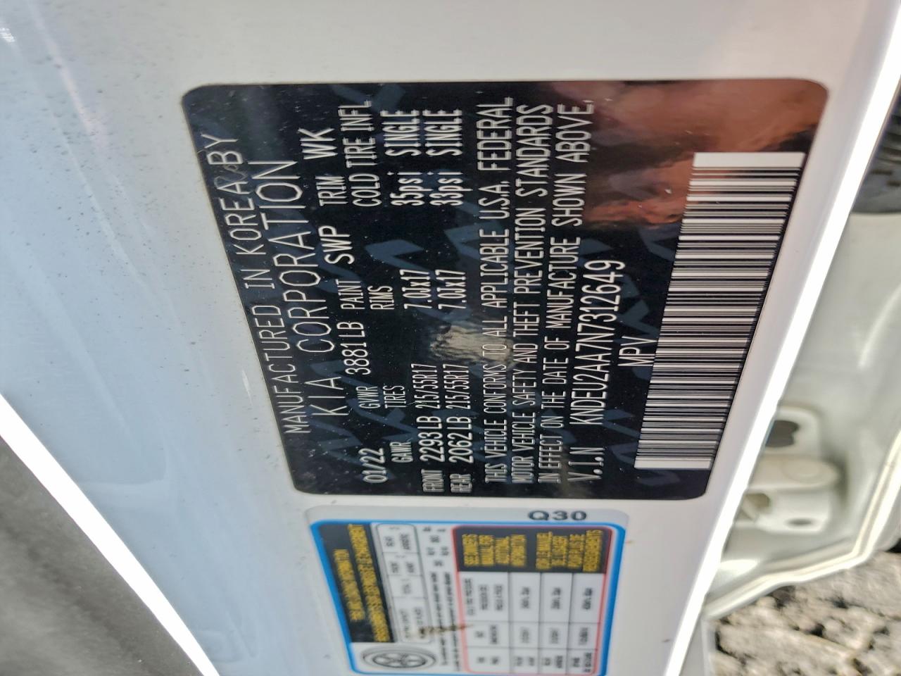 2022 Kia Seltos S VIN: KNDEU2AA7N7312649 Lot: 94272855