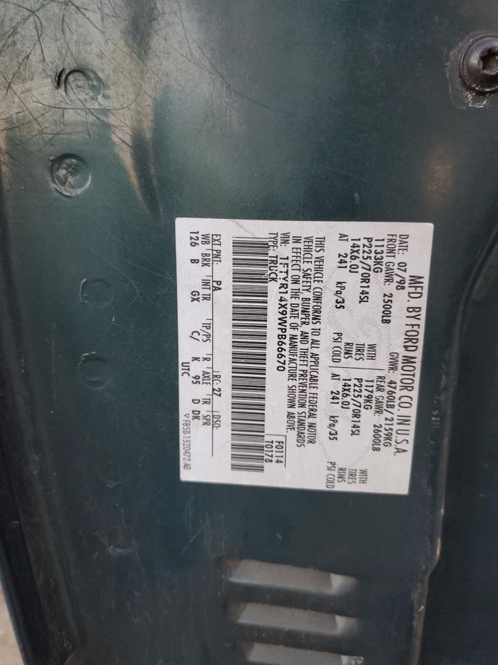 1998 Ford Ranger Super Cab VIN: 1FTYR14X9WPB66670 Lot: 90821745