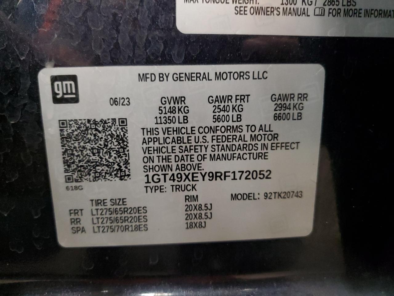 2024 GMC Sierra K2500 Denali Ultimate VIN: 1GT49XEY9RF172052 Lot: 91885915