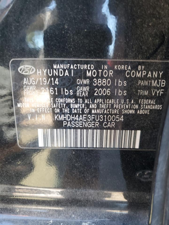 2015 Hyundai Elantra Se VIN: KMHDH4AE3FU310054 Lot: 92056925