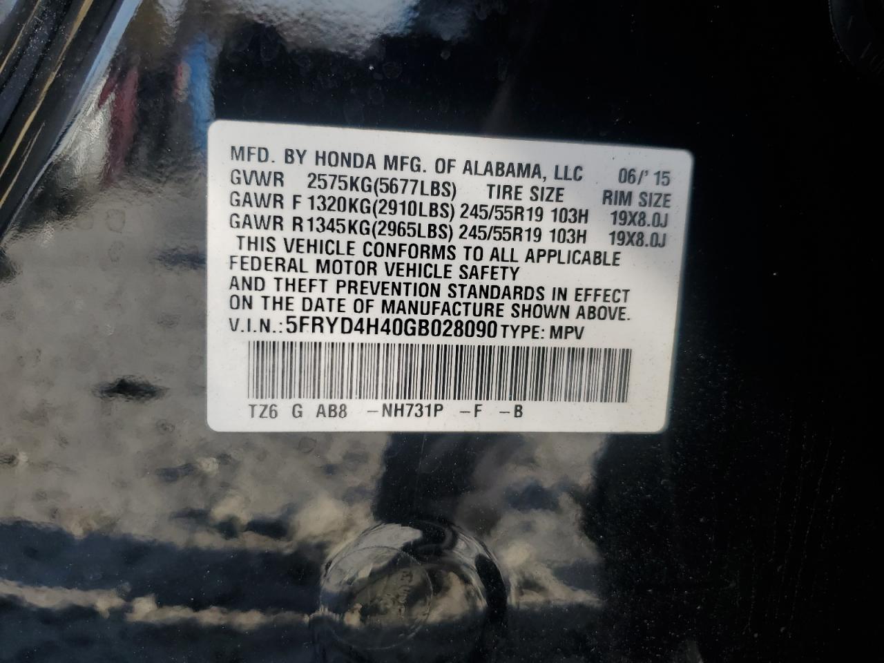 2016 Acura Mdx Technology VIN: 5FRYD4H40GB028090 Lot: 92825615