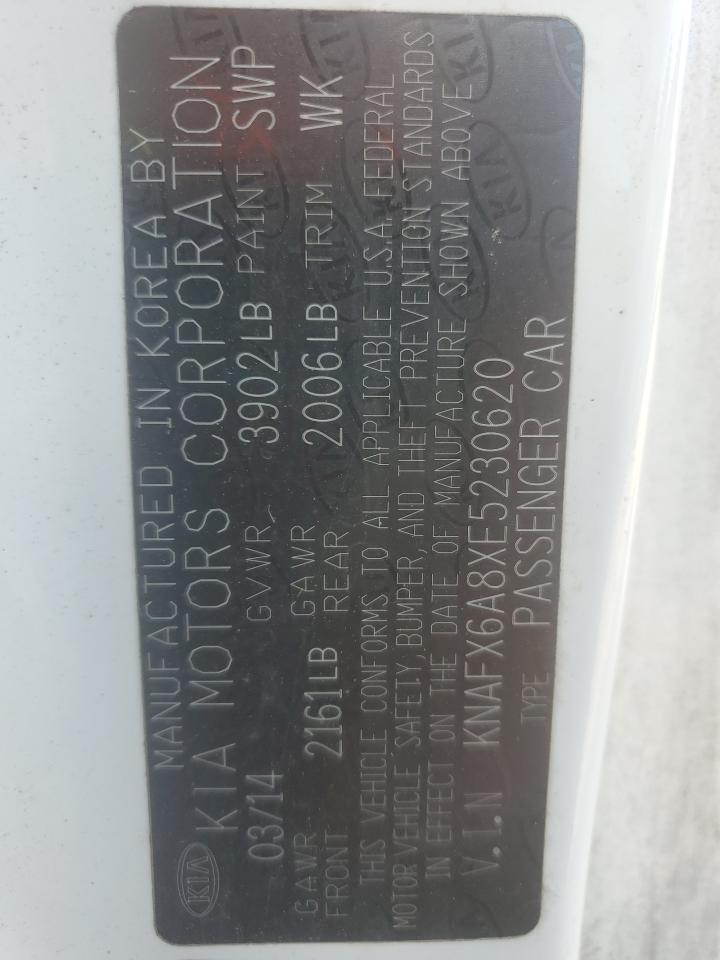 2014 Kia Forte Ex VIN: KNAFX6A8XE5230620 Lot: 91938975