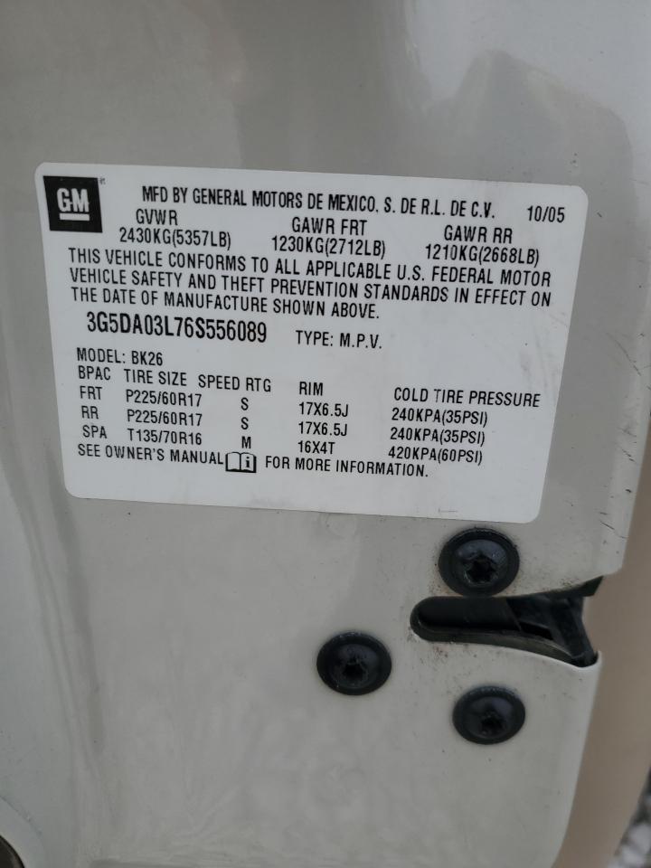 2006 Buick Rendezvous Cx VIN: 3G5DA03L76S556089 Lot: 92115835