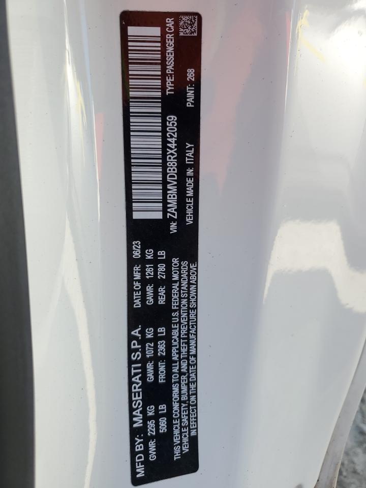 2024 Maserati Granturismo Trofeo VIN: ZAMBMVDB8RX442059 Lot: 91926165