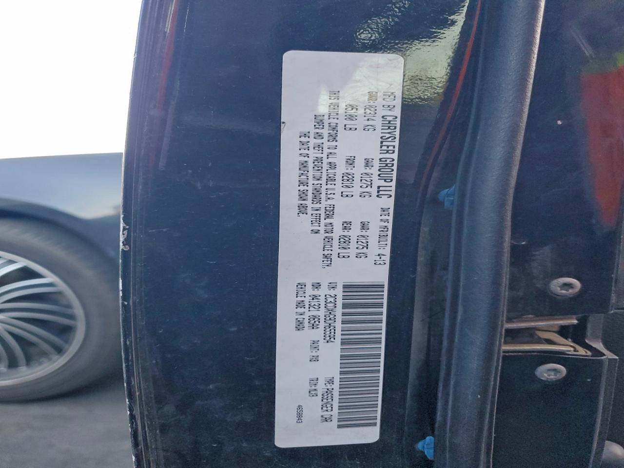 2013 Dodge Charger Sxt VIN: 2C3CDXHG9DH655954 Lot: 94971185