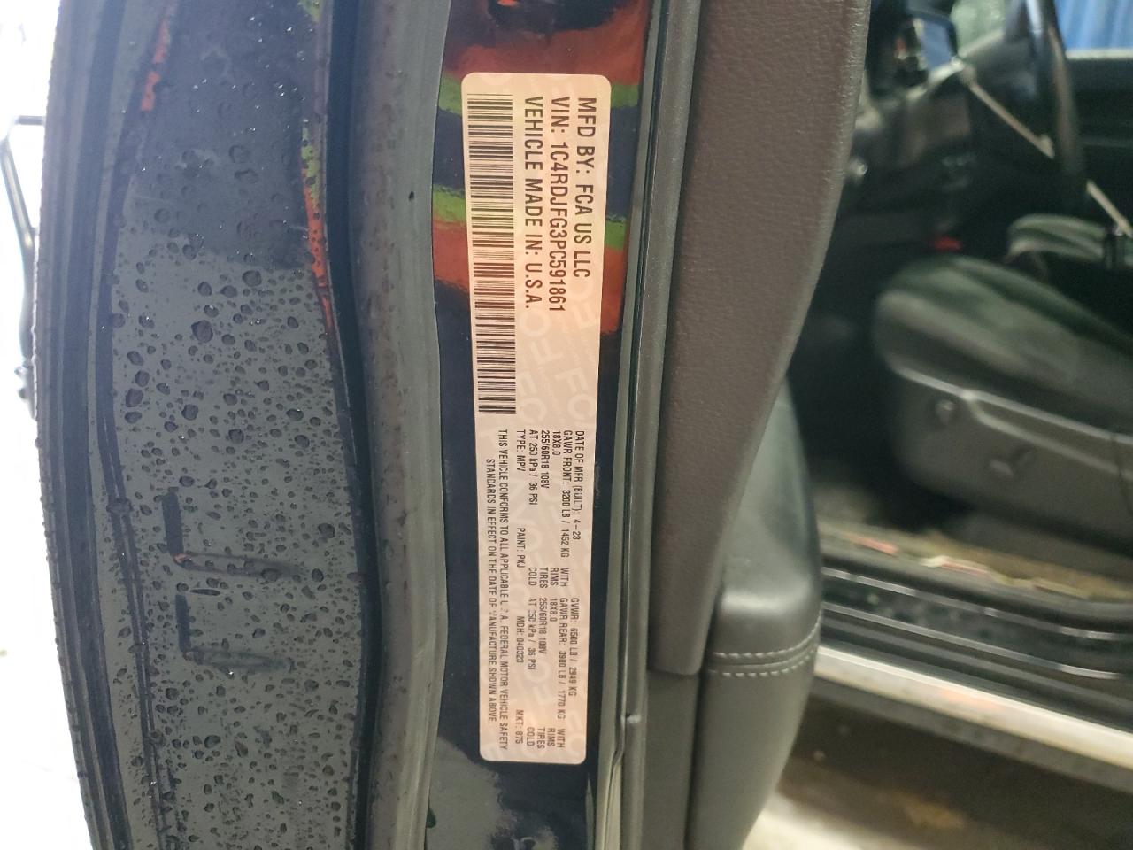 2023 Dodge Durango Pursuit VIN: 1C4RDJFG3PC591861 Lot: 92085255