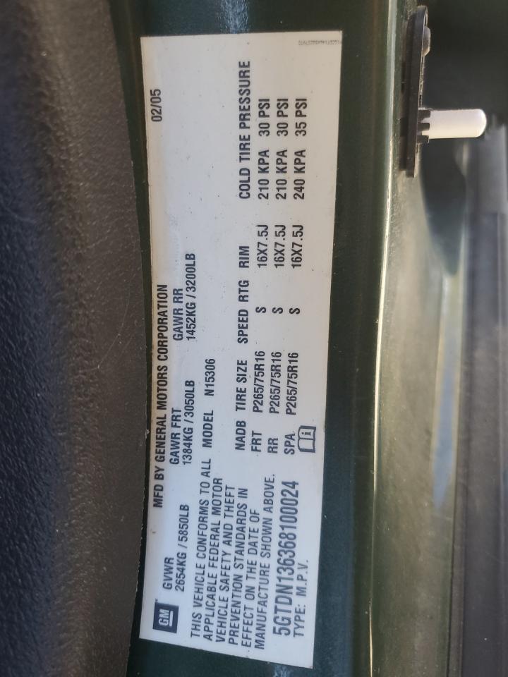 2006 Hummer H3 VIN: 5GTDN136368100024 Lot: 91057875