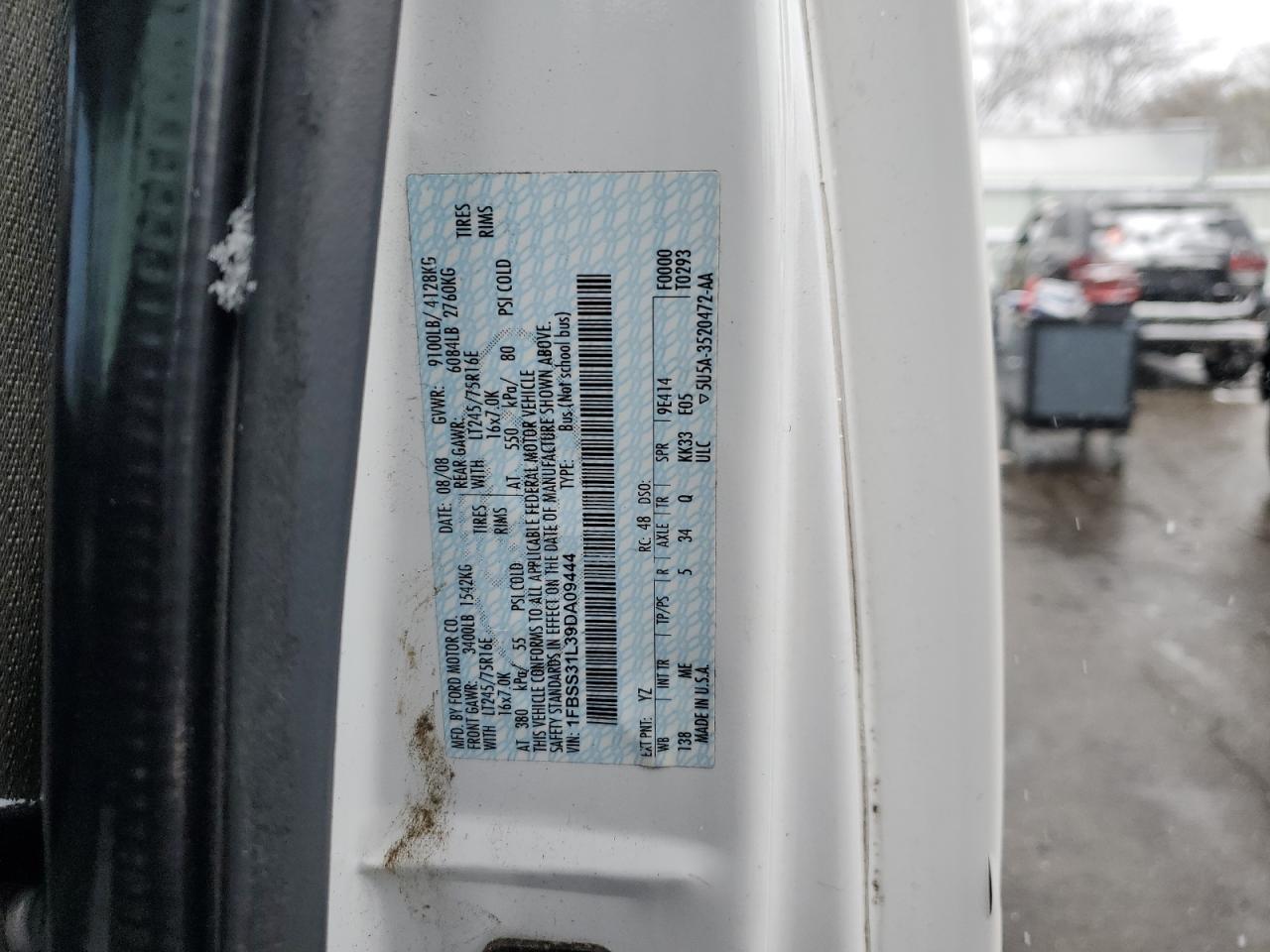 2009 Ford Econoline E350 Super Duty Wagon VIN: 1FBSS31L39DA09444 Lot: 91846605