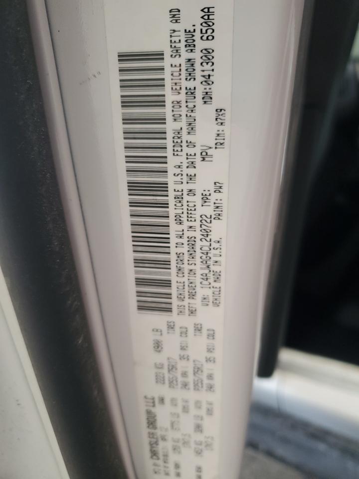 2012 Jeep Wrangler Sport VIN: 1C4AJWAG4CL240722 Lot: 93534455