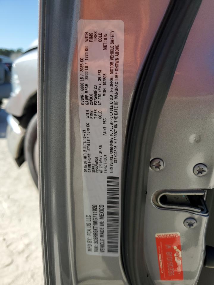 2021 Ram 1500 Classic Tradesman VIN: 3C6RR6KT1MG711920 Lot: 91209695