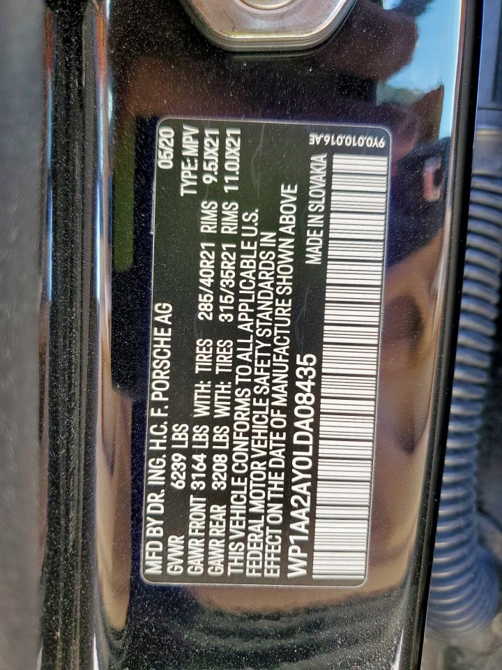 2020 Porsche Cayenne VIN: WP1AA2AY0LDA08435 Lot: 92182235