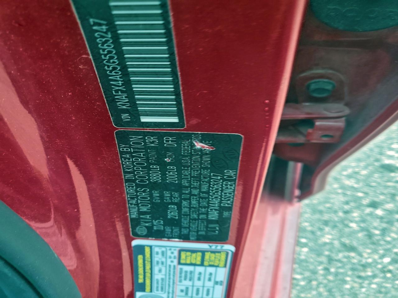 2016 Kia Forte Lx VIN: KNAFX4A65G5563247 Lot: 93455855