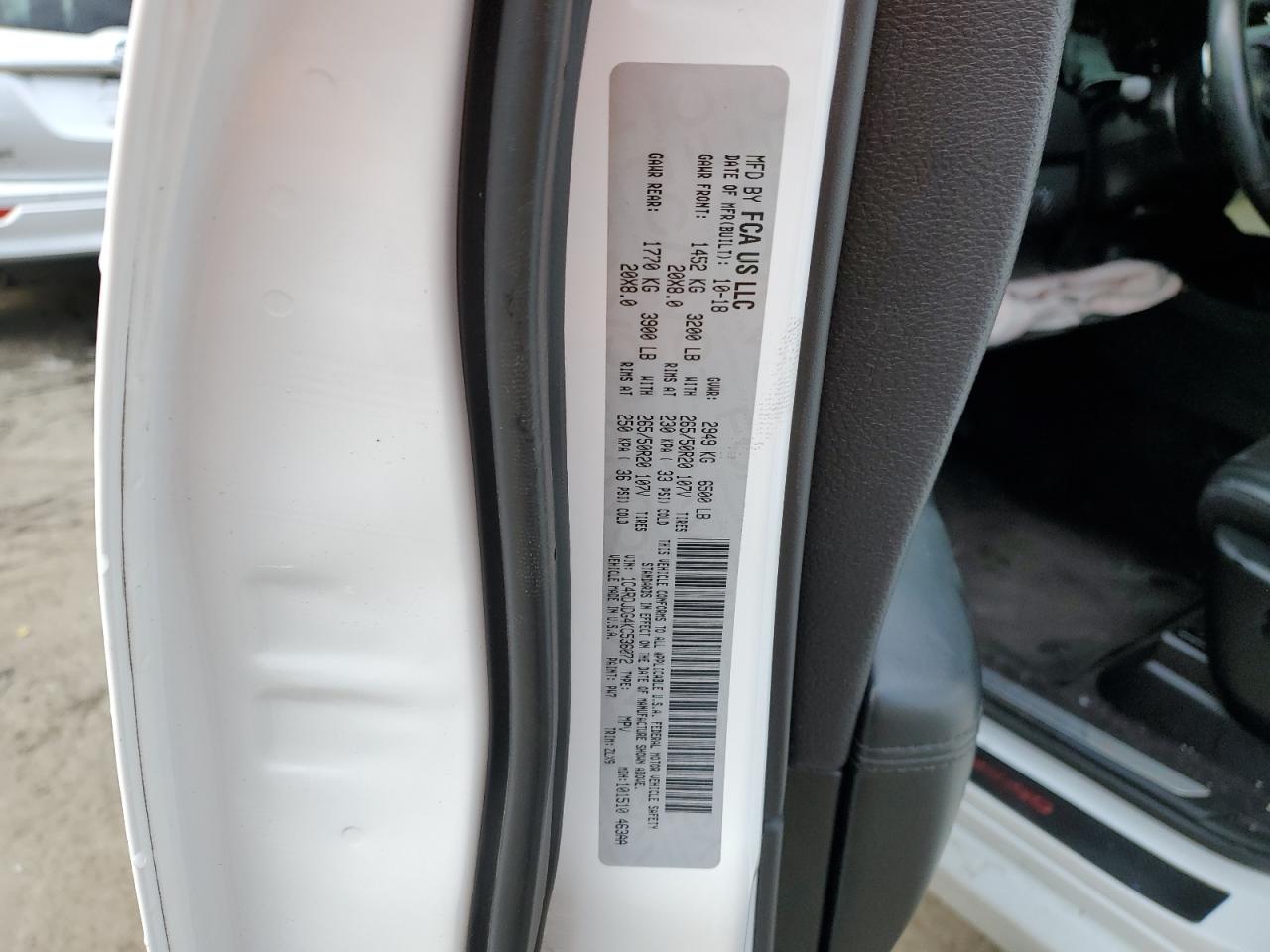 2019 Dodge Durango Gt VIN: 1C4RDJDG4KC536072 Lot: 92104825