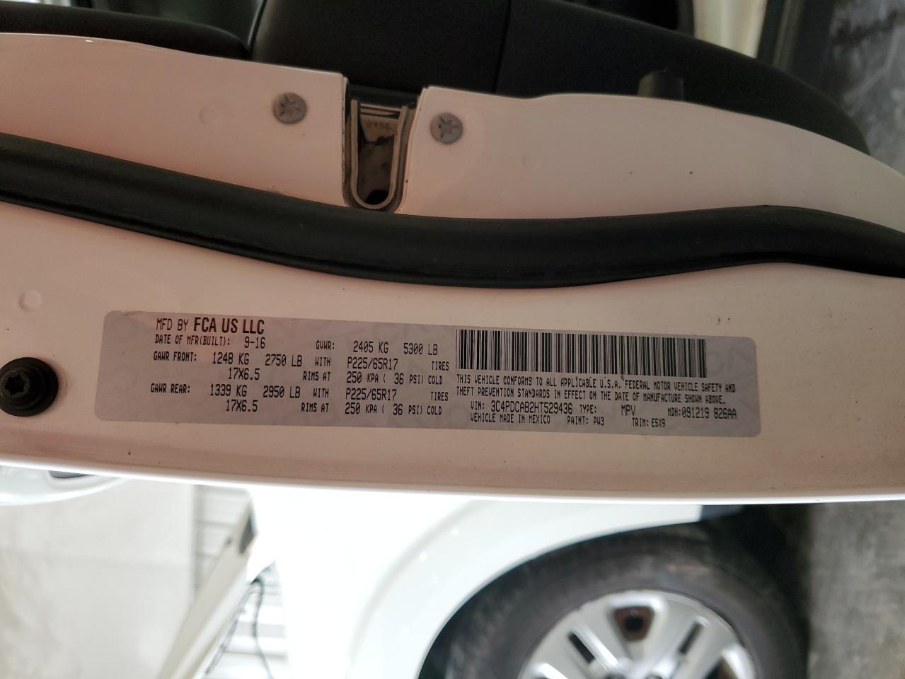 2017 Dodge Journey Se VIN: 3C4PDCAB2HT529436 Lot: 91279835