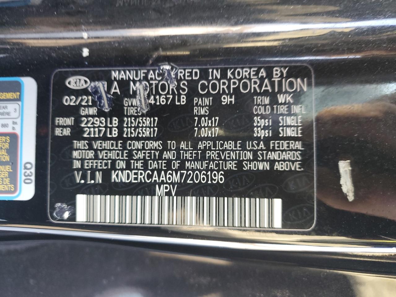 2021 Kia Seltos Ex VIN: KNDERCAA6M7206196 Lot: 93690635