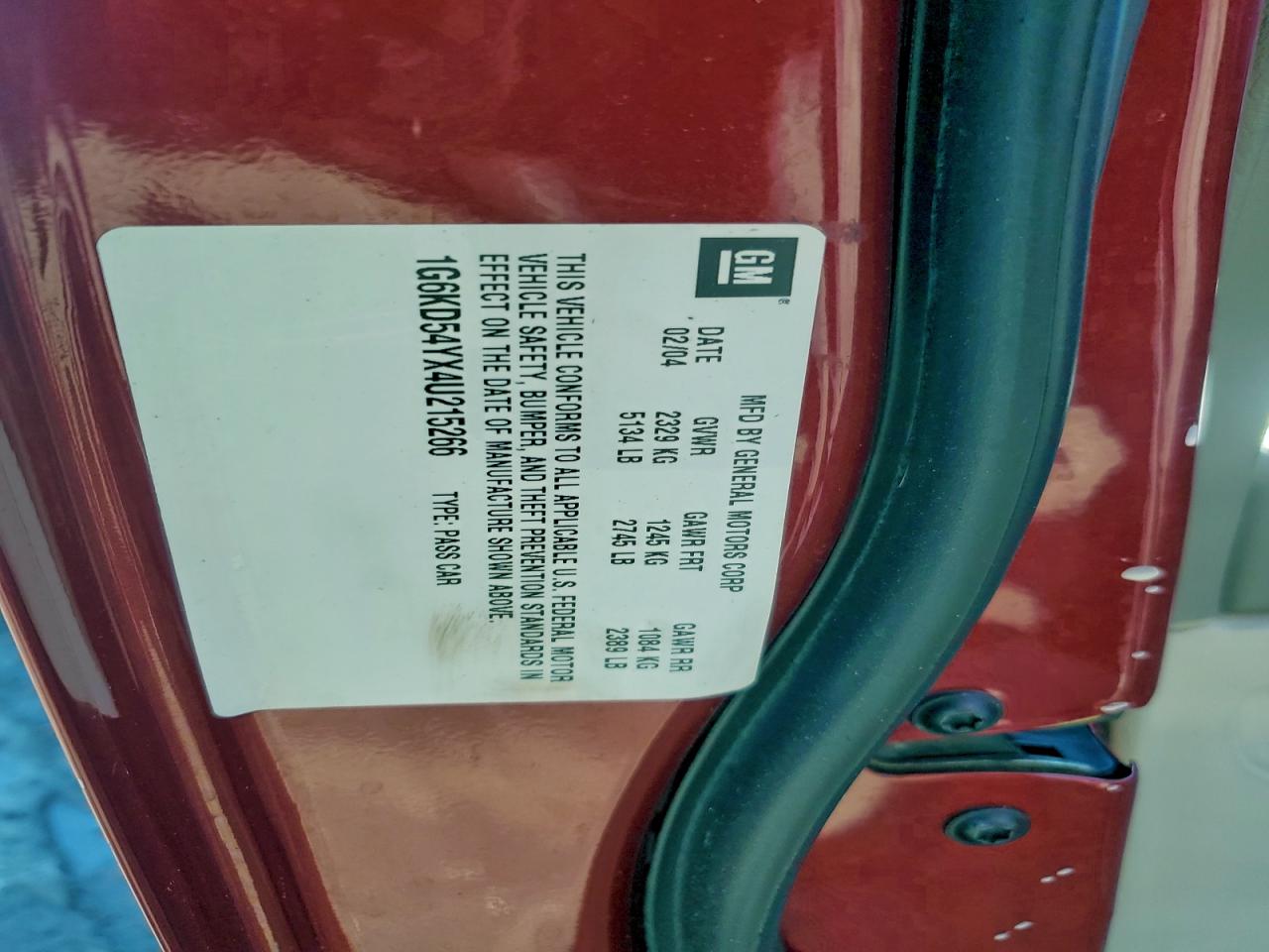 2004 Cadillac Deville VIN: 1G6KD54YX4U215266 Lot: 94407725