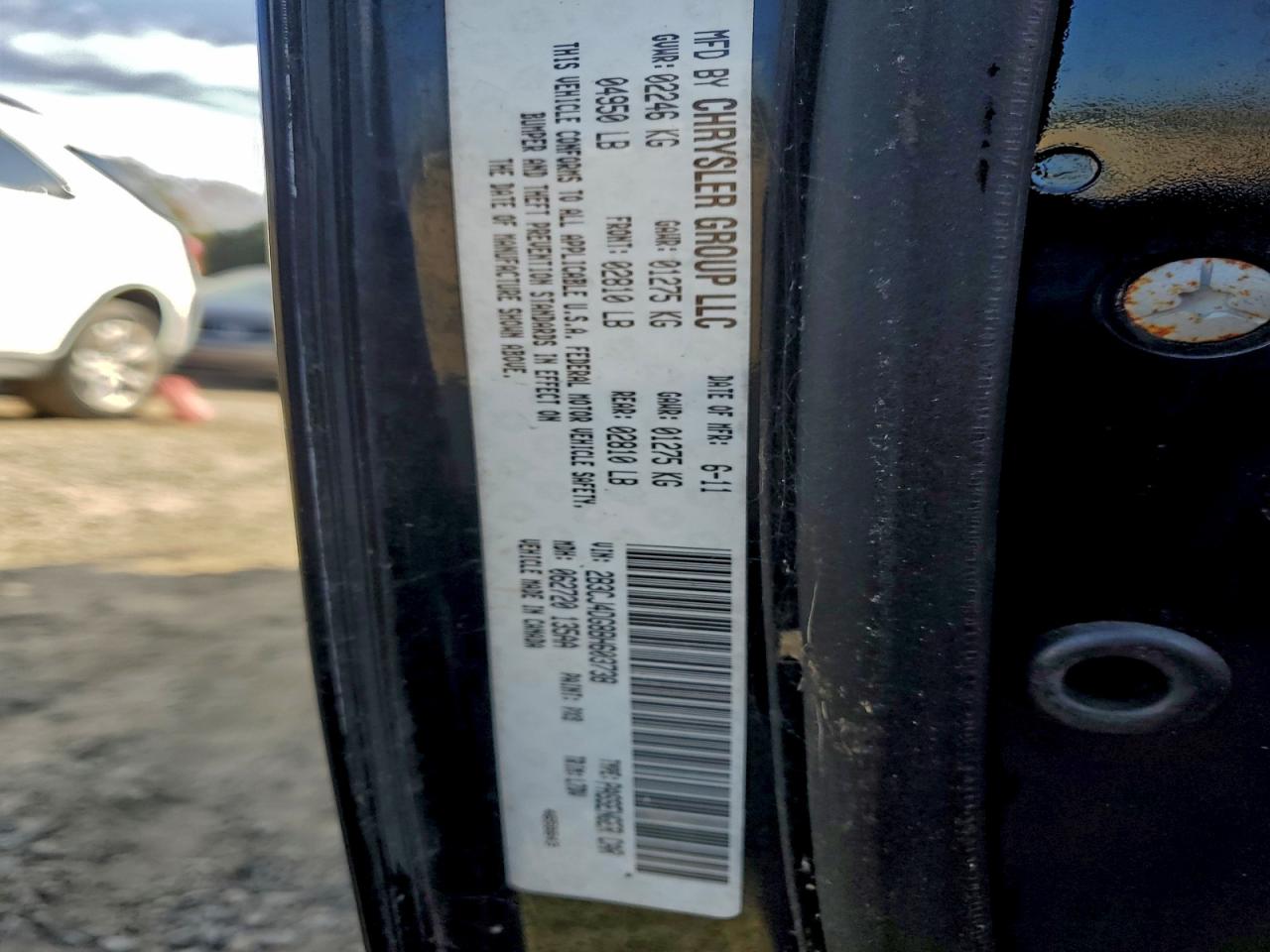 2011 Dodge Challenger VIN: 2B3CJ4DG8BH603738 Lot: 94086705