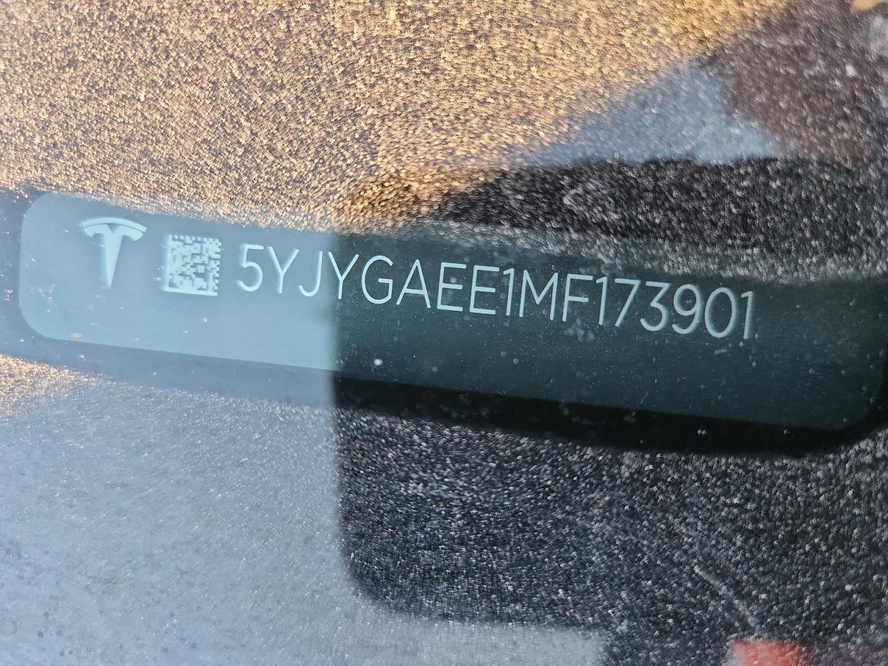 2021 Tesla Model Y VIN: 5YJYGAEE1MF173901 Lot: 91262355