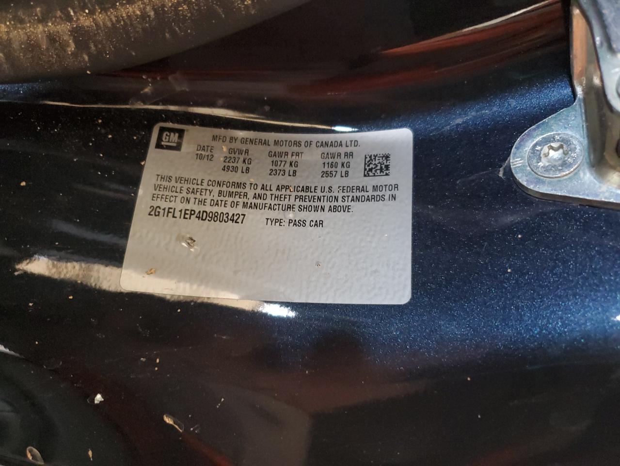 2013 Chevrolet Camaro Zl1 VIN: 2G1FL1EP4D9803427 Lot: 92999325