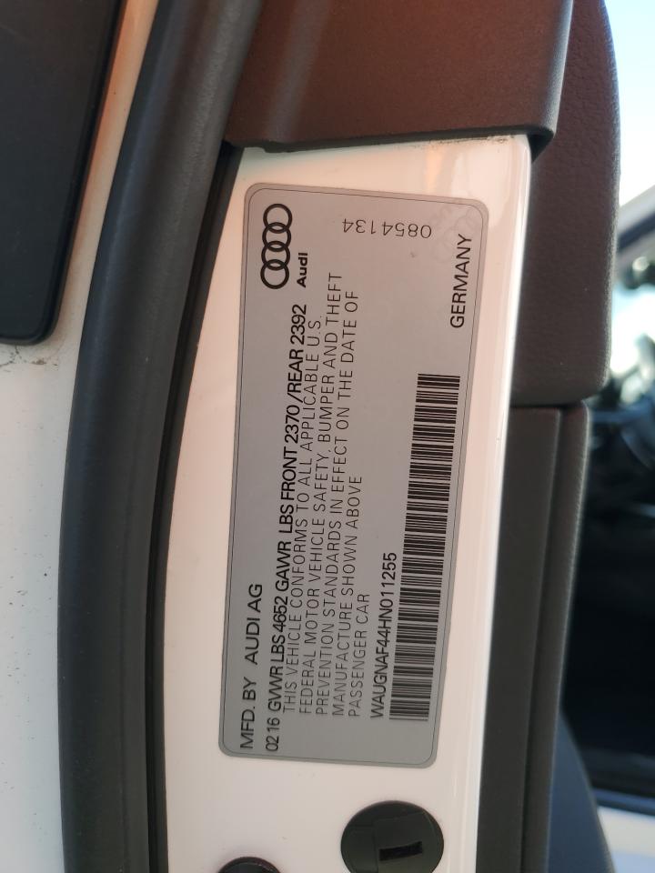 2017 Audi A4 Premium VIN: WAUGNAF44HN011255 Lot: 85206485