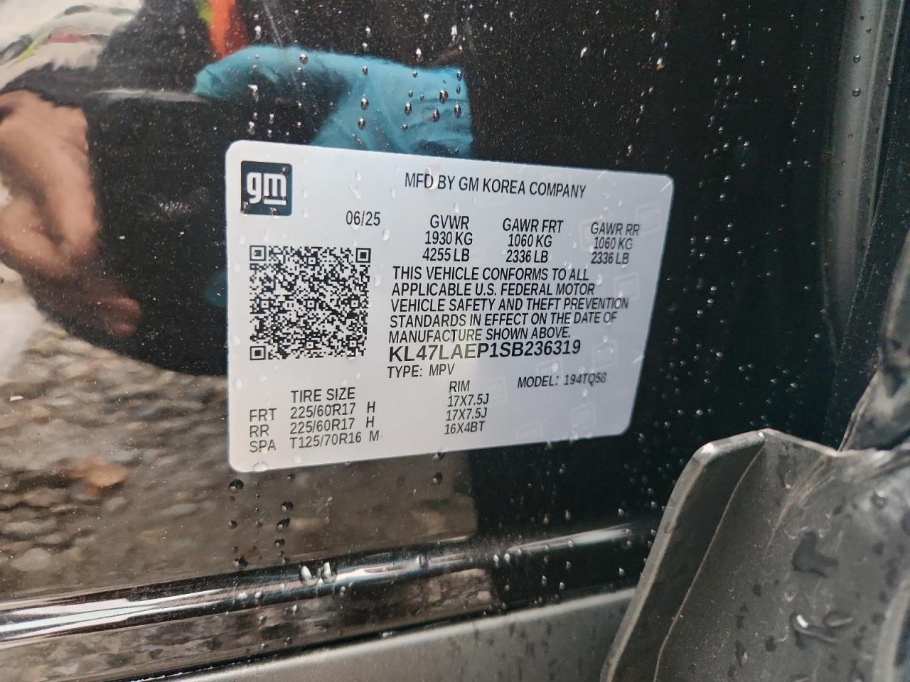 2025 Buick Envista Preferred VIN: KL47LAEP1SB236319 Lot: 93769515