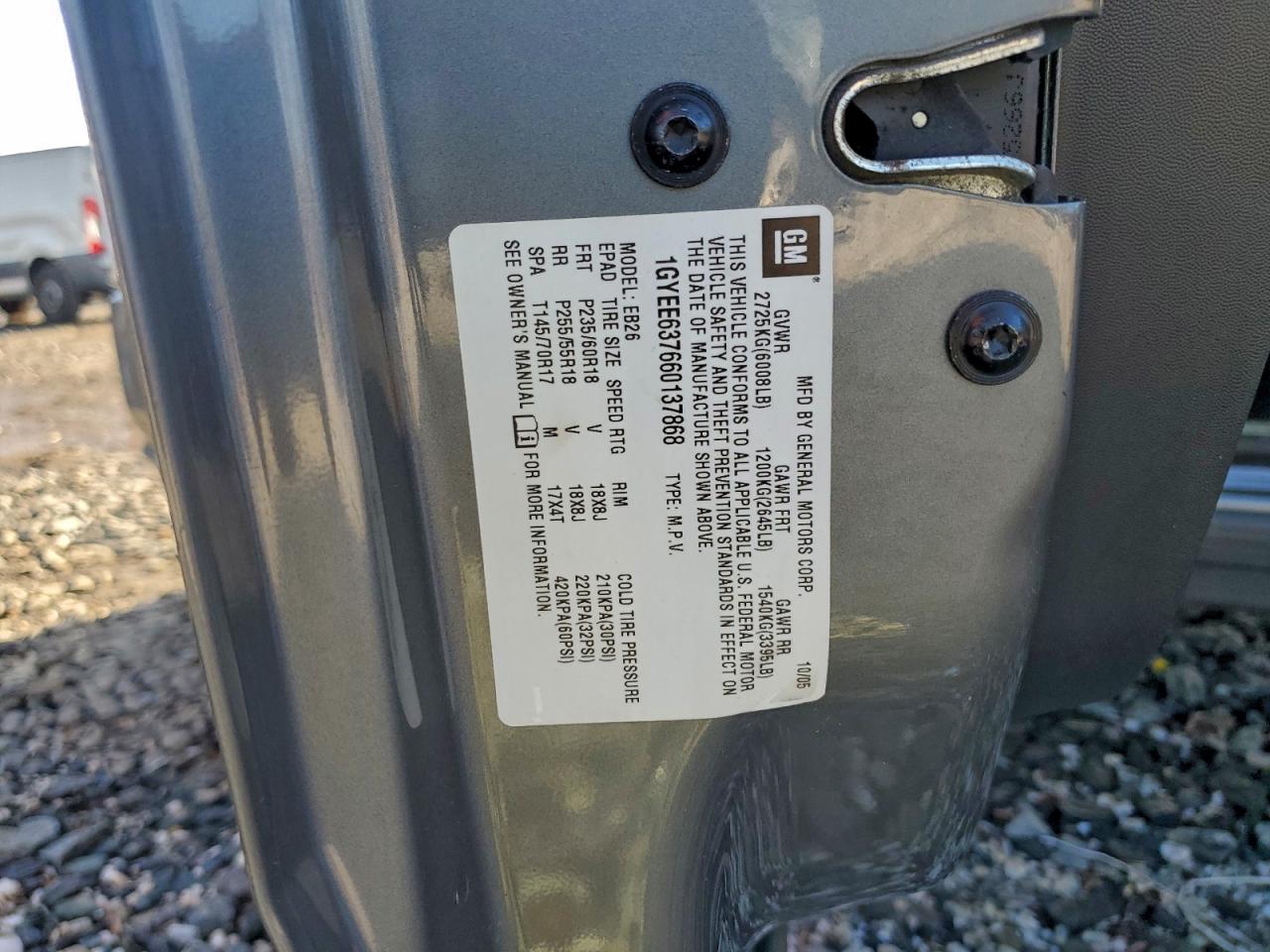 2006 Cadillac Srx VIN: 1GYEE637660137868 Lot: 94178015