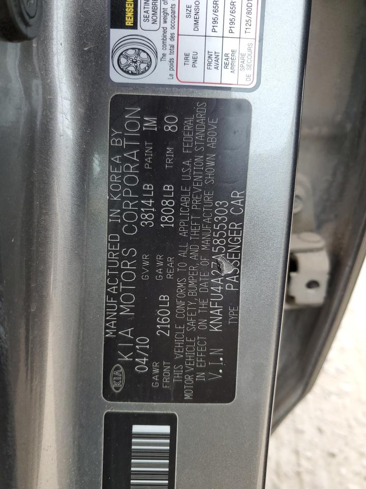 2010 Kia Forte Ex VIN: KNAFU4A27A5855303 Lot: 91632835