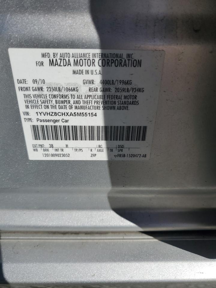 2010 Mazda 6 I VIN: 1YVHZ8CHXA5M55154 Lot: 91812285