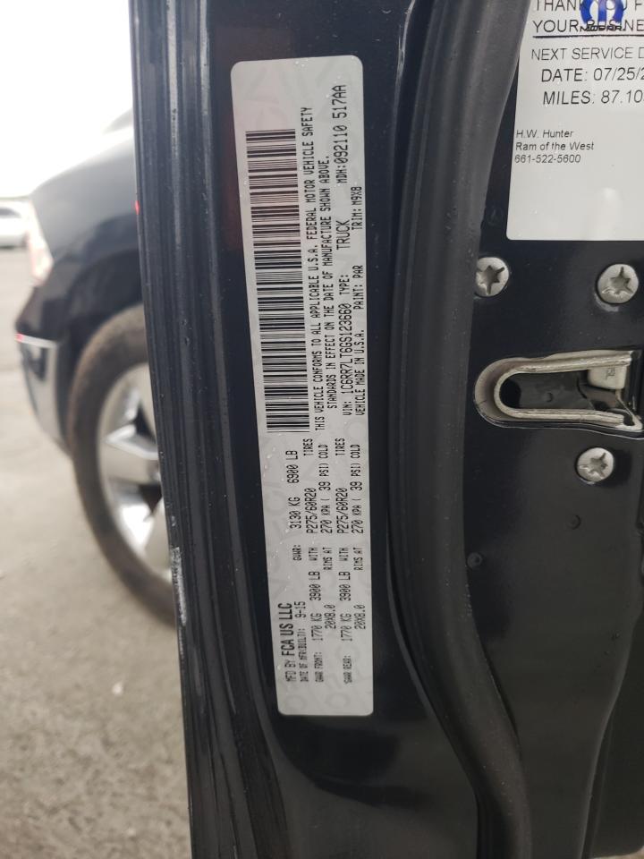 2016 Ram 1500 Slt VIN: 1C6RR7LT6GS123660 Lot: 93644485