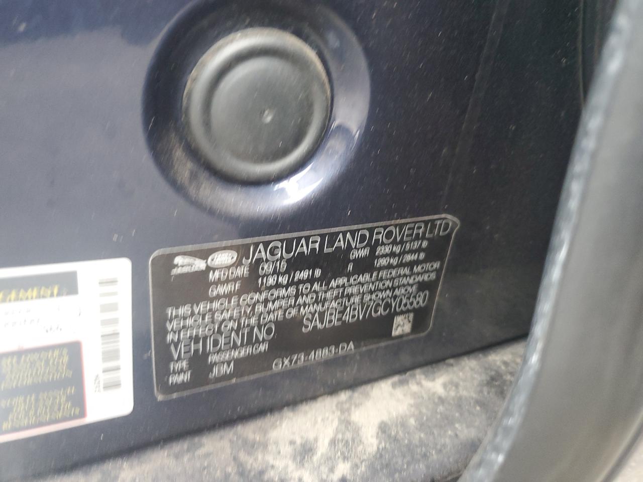 2016 Jaguar Xf Prestige VIN: SAJBE4BV7GCY05580 Lot: 93083705