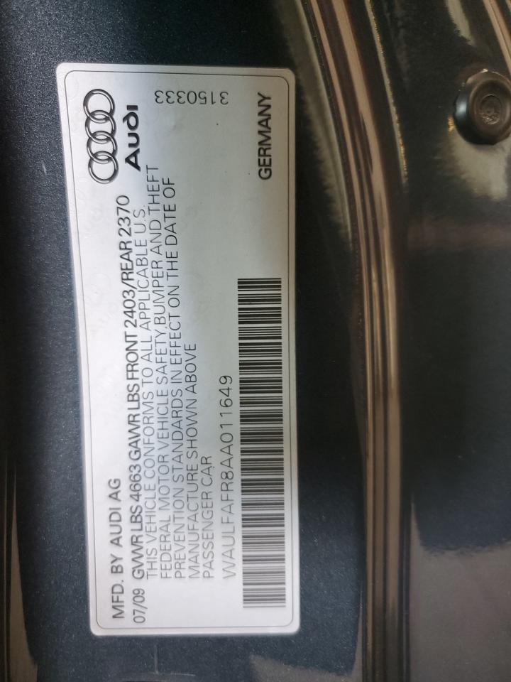 2010 Audi A5 Premium Plus VIN: WAULFAFR8AA011649 Lot: 90866825