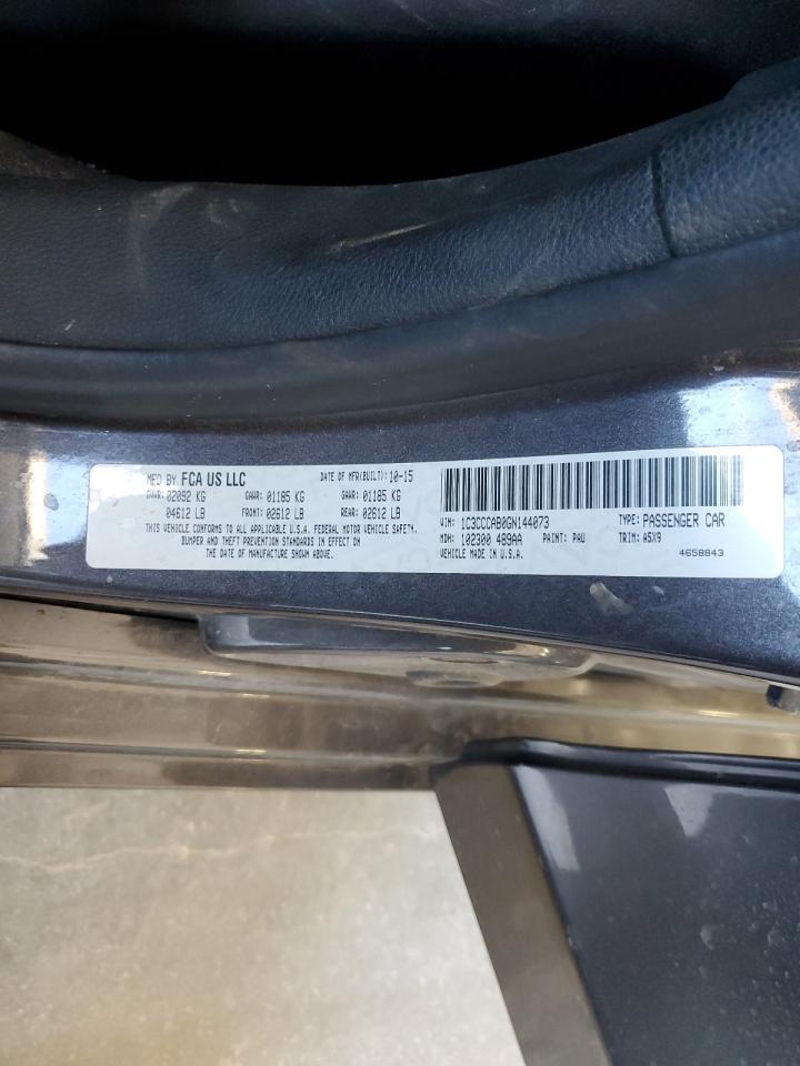 2016 Chrysler 200 Limited VIN: 1C3CCCAB0GN144073 Lot: 90703255