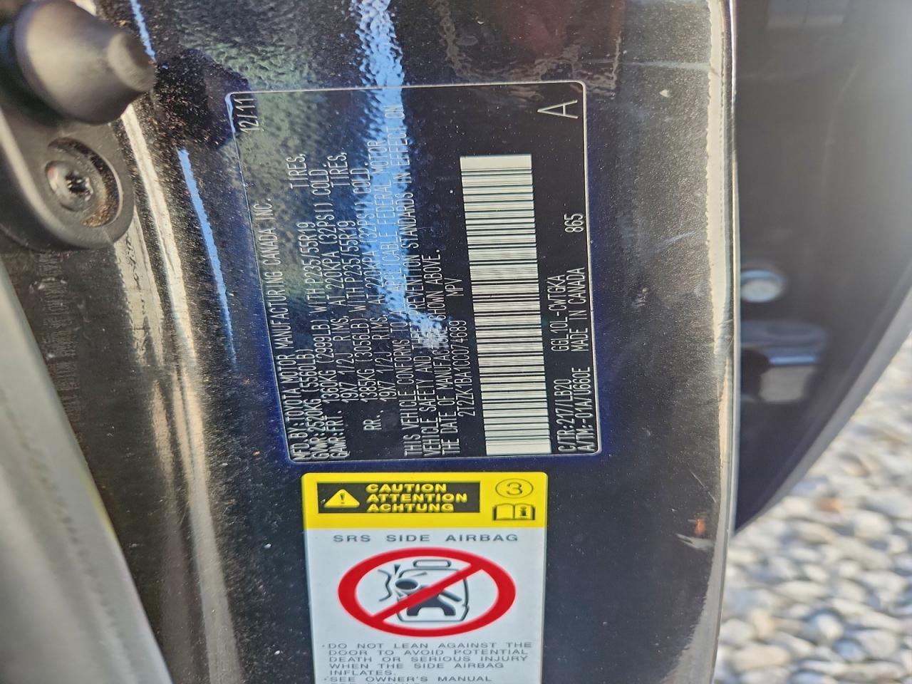 2012 Lexus Rx 350 VIN: 2T2ZK1BA1CC074689 Lot: 93600015