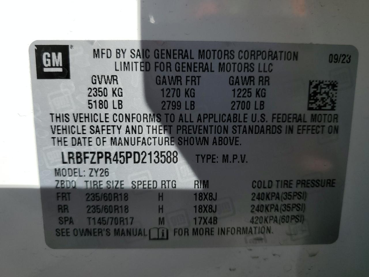 2023 Buick Envision Essence VIN: LRBFZPR45PD213588 Lot: 90930045