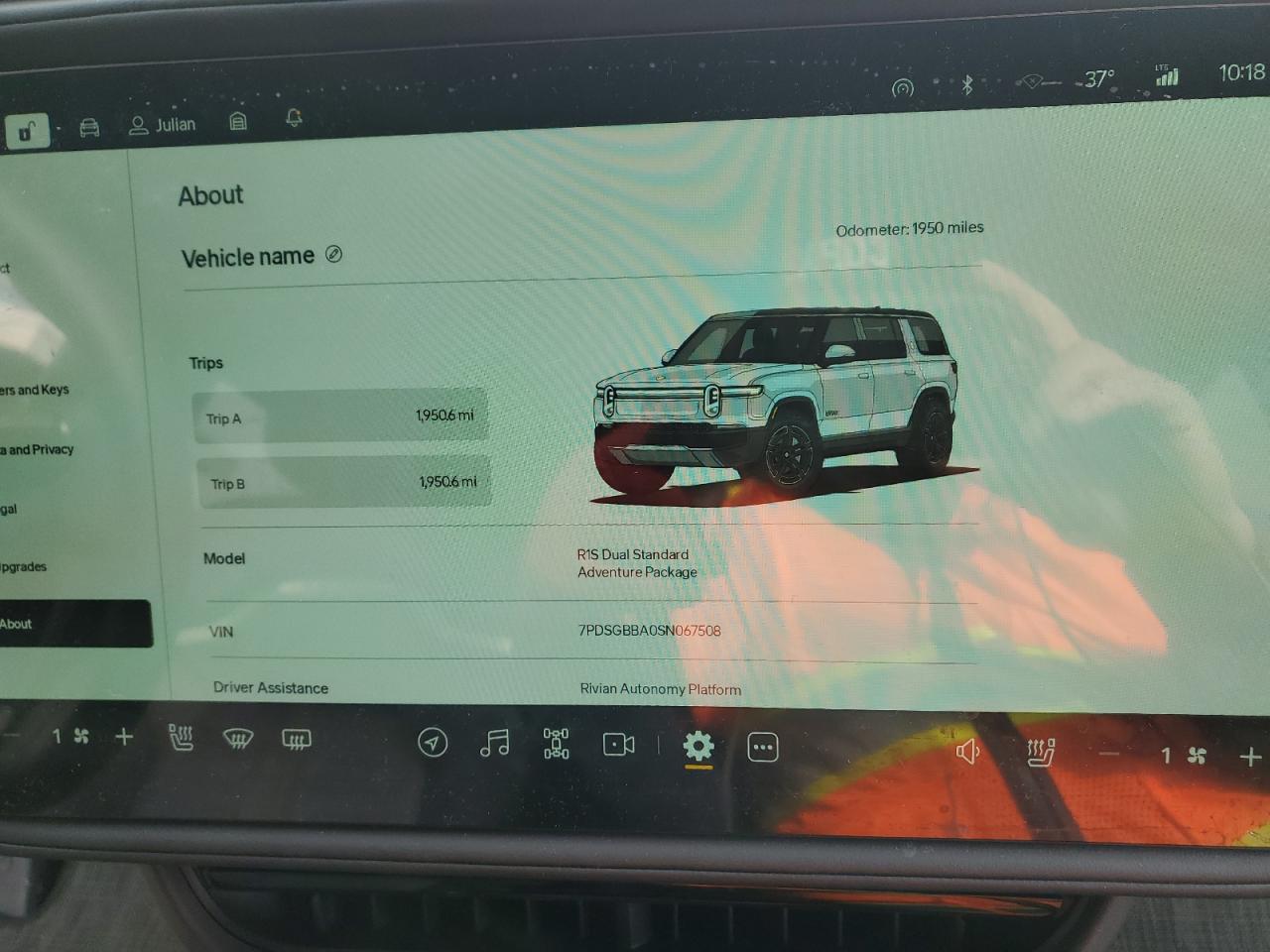 2025 Rivian R1S Adventure VIN: 7PDSGBBA0SN067508 Lot: 93614475